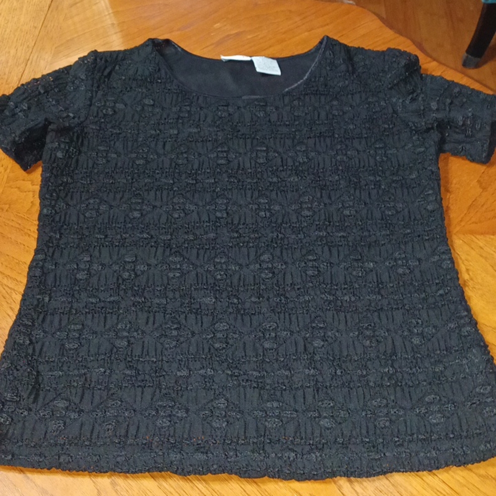 EAST 5th, women’s lace top, black, L, fully lined